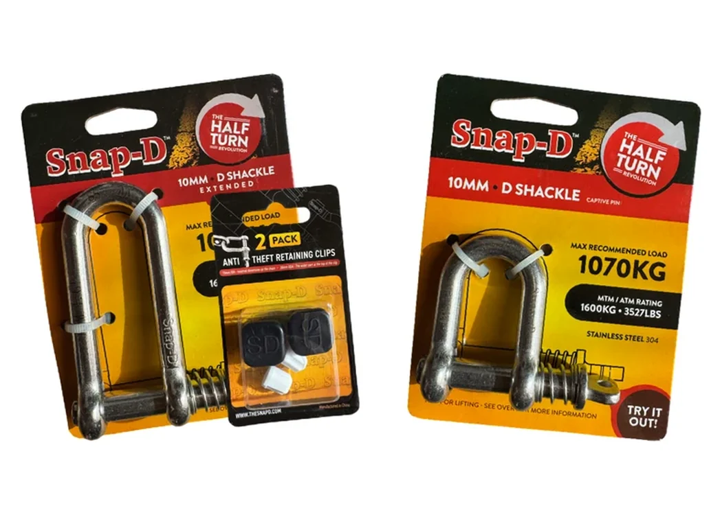Snap-D JetSki pack — D shackle, long D shackle and retaining clips